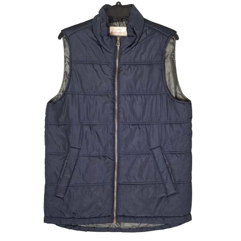 Weatherproof Vintage Mens Puffer Vest Size M Quilted Zip Front Casual‎